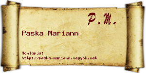 Paska Mariann névjegykártya