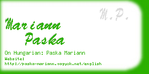 mariann paska business card